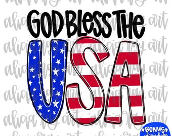 Vaterländische PNG-Datei | Sublimationsdesign | Amerikanische Flagge | Juli Vierter | USA | Digitaler Download | Druckbare Digitale Kunst | Gott schütze die USA
