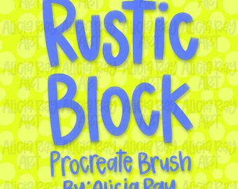 Rustic Block Textured Procreate Brush | thick hand lettering brush for procreate | instant download | Art brush | textured lettering brush