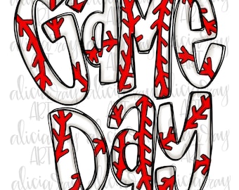 Design de sublimação PNG do dia do jogo de beisebol | Download digital desenhado à mão | Arte digital para impressão | Aquarela