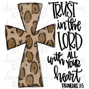 Leopard Cross Sublimation PNG Design | Easter | Hand Drawn | Digital Download | Printable Artwork | Digital Art | Leopard Cross | Proverbs