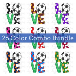Fussball Bundle Sublimation Design | Fußball Mama | Handgezeichnet | Sublimation PNG | Digitaler Download | Druckbare Kunst | Team Farbpaket