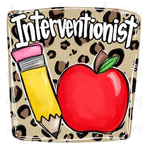 Back To School Sublimation PNG | Hand Drawn Digital Download | Printable Art | Classroom Decor Printable | Leopard | Interventionist