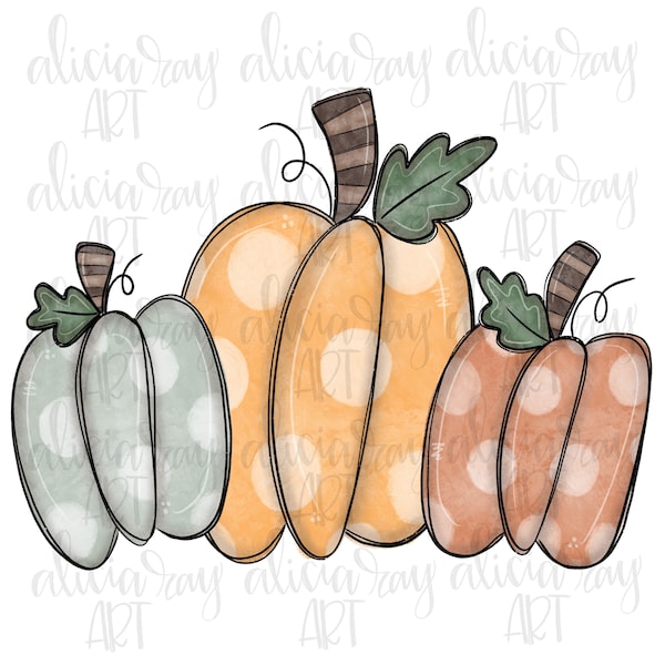 Pumpkin Sublimation PNG Design | Hand Drawn | Watercolor pumpkin | Digital Download | Whimsical pumpkin painting | Hand painted | Fall