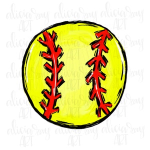 Softball Sublimation Design | Hand Drawn Baseball PNG Design | Digital File Download | Sports | School Team | Softball Design