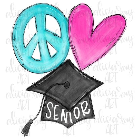 Peace Love Senior Sublimation Png Design First Day Of School Etsy