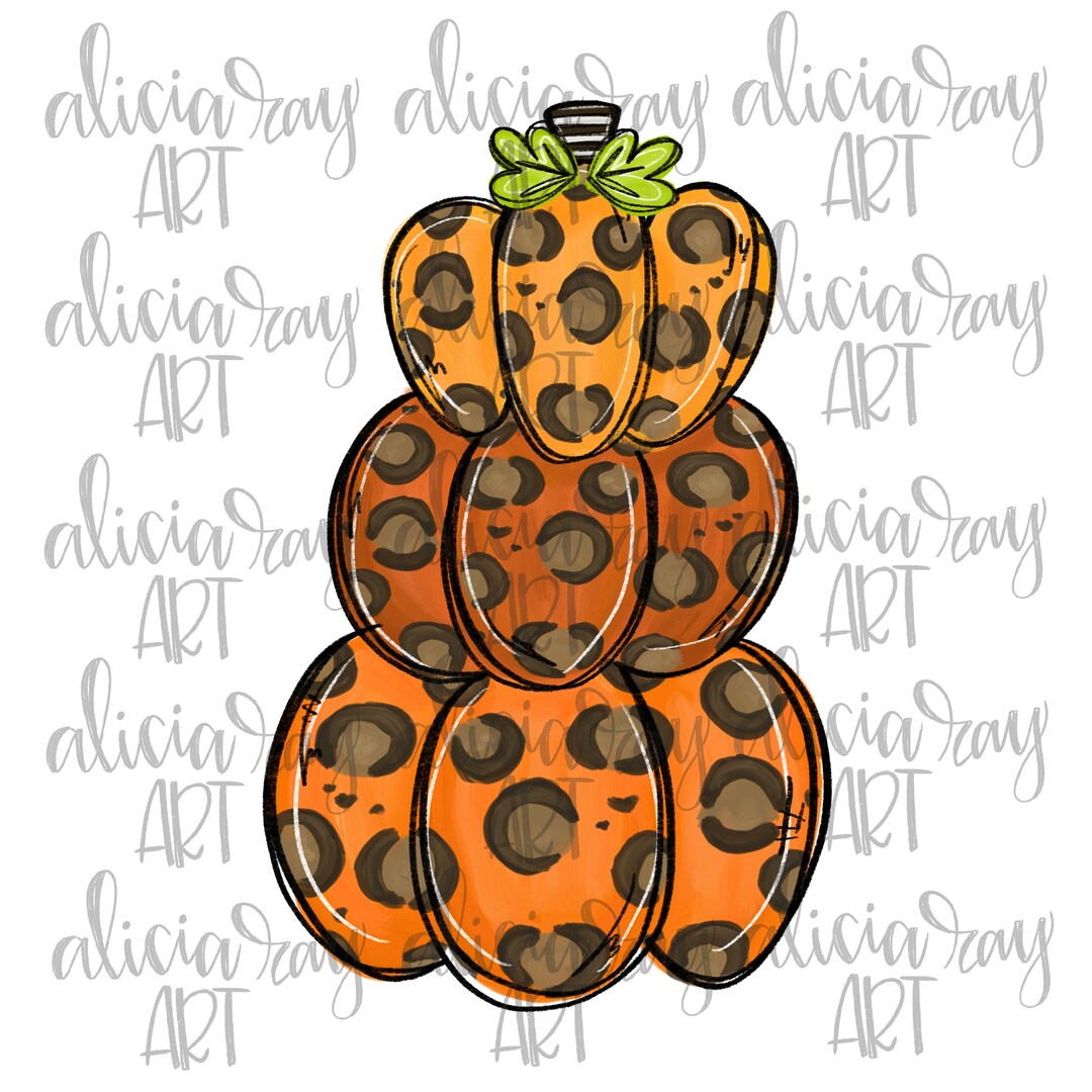 Fall Pumpkin Stack PNG Digital Download | Hand Drawn Sublimation ...