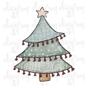 Christmas Sublimation Design | Hand Drawn | Christmas PNG Digital Download | Digital Art | Tree | Boho | Modern | Farmhouse