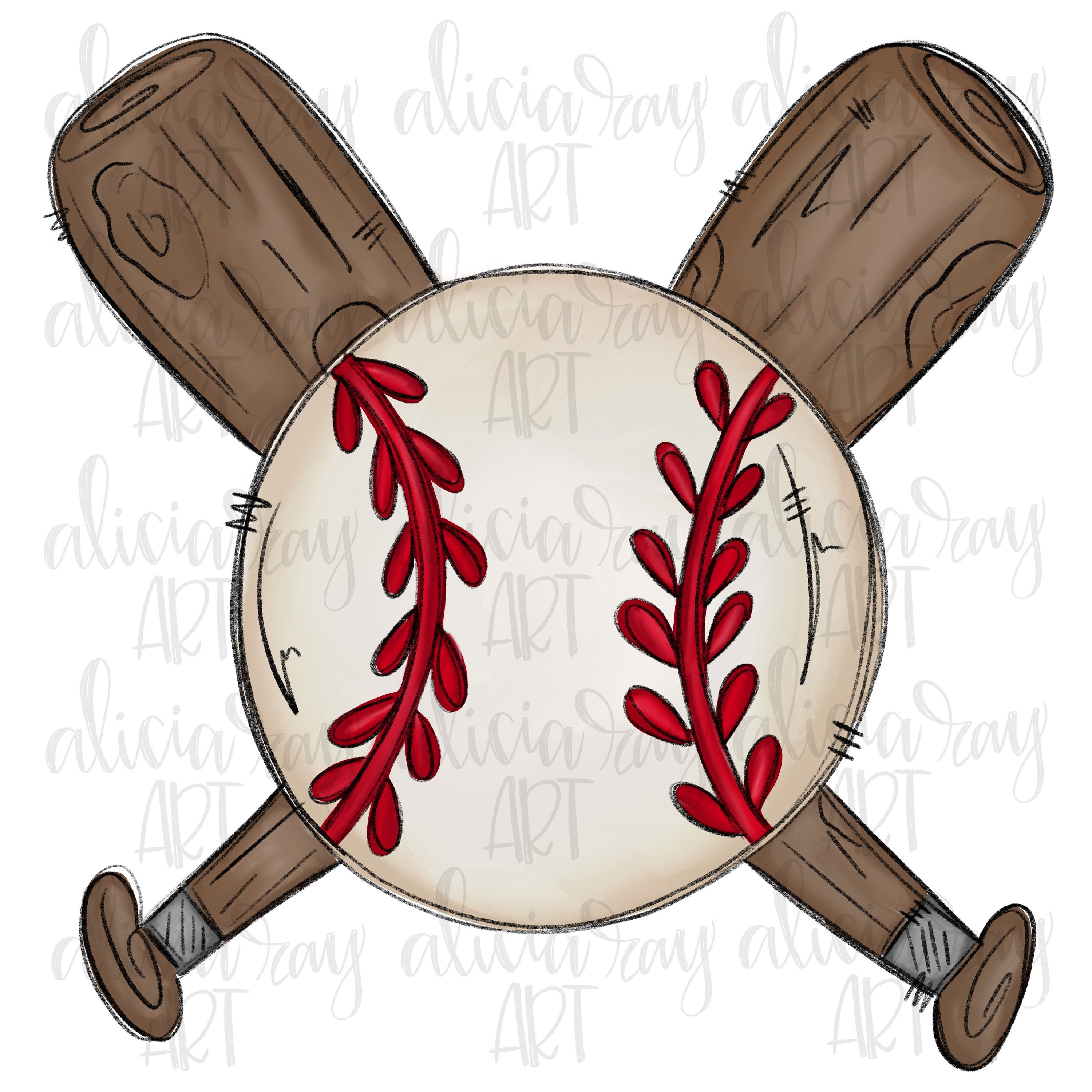 Baseball Sublimation Design Hand Drawn PNG Digital -  Israel