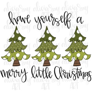Christmas Sublimation Design | Hand Drawn | PNG Digital Download | christmas tree | quote | polka dots | stripes