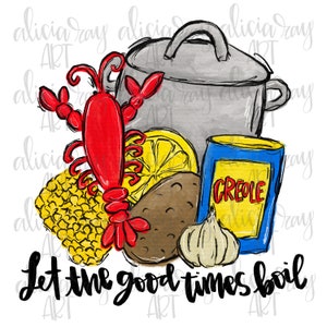 Crawfish PNG Design | Hand Drawn Digital Download | Printable Art | Sublimation | Towel Design | Crawfish Boil | Crawfish design