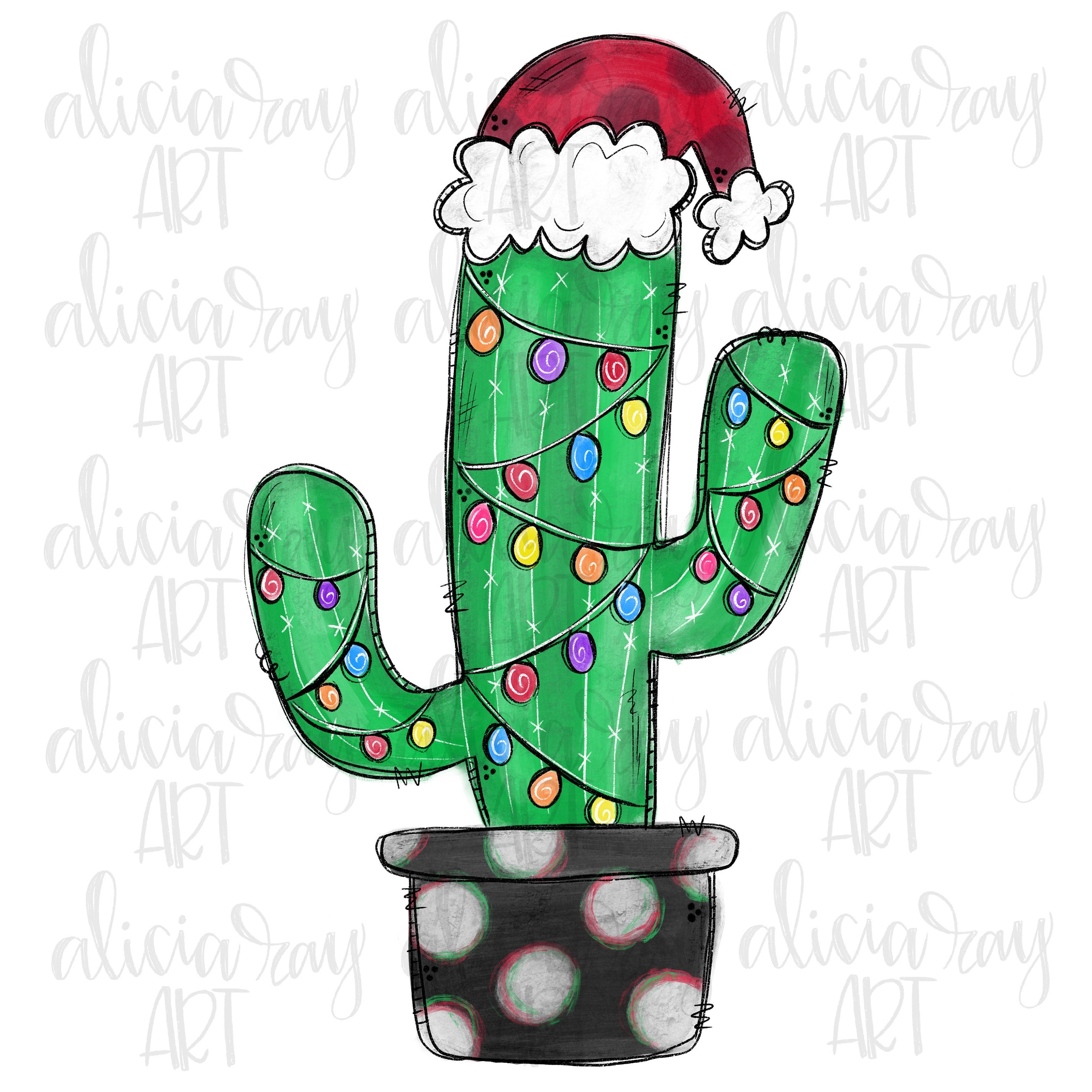Embellishments Hand Drawn Sublimation Design Cactus PNG Papercraft etna