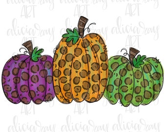 conception de sublimation de citrouille | | dessinée à la main Leopard Pumpkin Sublimation PNG Design | | de téléchargement numérique | d’art numérique Conception d’automne