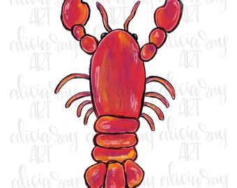 Crawfish PNG Design | Hand Drawn Digital Download | Printable Art | Sublimation | Tumbler Design | Crawfish Boil | Crawfish shirt design