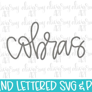 Cobras Handlettered SVG PNG-bestand | Mascotte School Spirit | Handgetekende Sport Team Digitale Download | Script Cut File | Sublimatie
