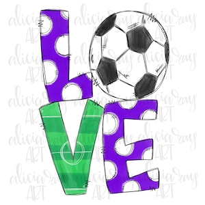 Diseño de sublimación de fútbol / Mamá de fútbol / Dibujado a mano / Sublimación PNG / Descarga digital / Arte digital imprimible / púrpura y blanco
