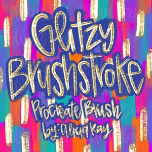 Glitzy Brushstroke Gold Foil Glitter Procreate Brush | gold foil brush for procreate | instant download | hand lettering brush | iPad