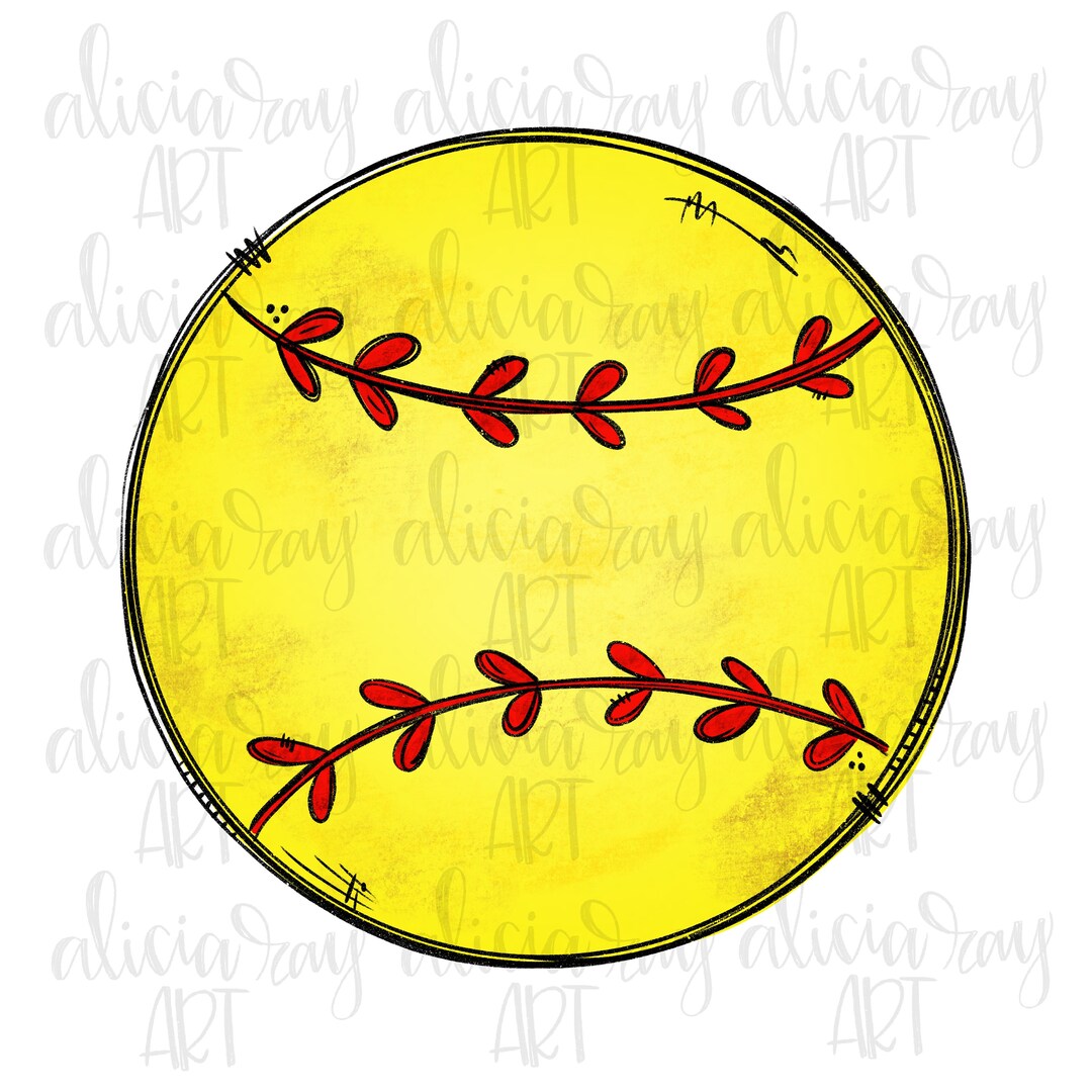 Softball Sublimation Design | Hand Drawn PNG Digital Download ...