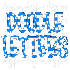 Alfabeto de letras de garabatoazul de Columbia (Columbia Blue Doodle Letters Alphabet) Alfabeto dibujado a mano ? Descarga digital de Alpha Pack (Alpha Pack Digital Download) Arte imprimible ? Espíritu de la Escuela Equipo De color azul claro
