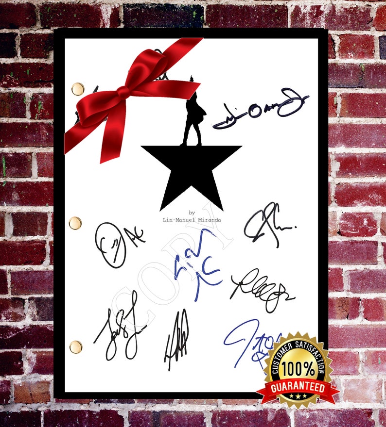 Hamilton Signed Autographed Musical Reprint Scriptgreat Etsy