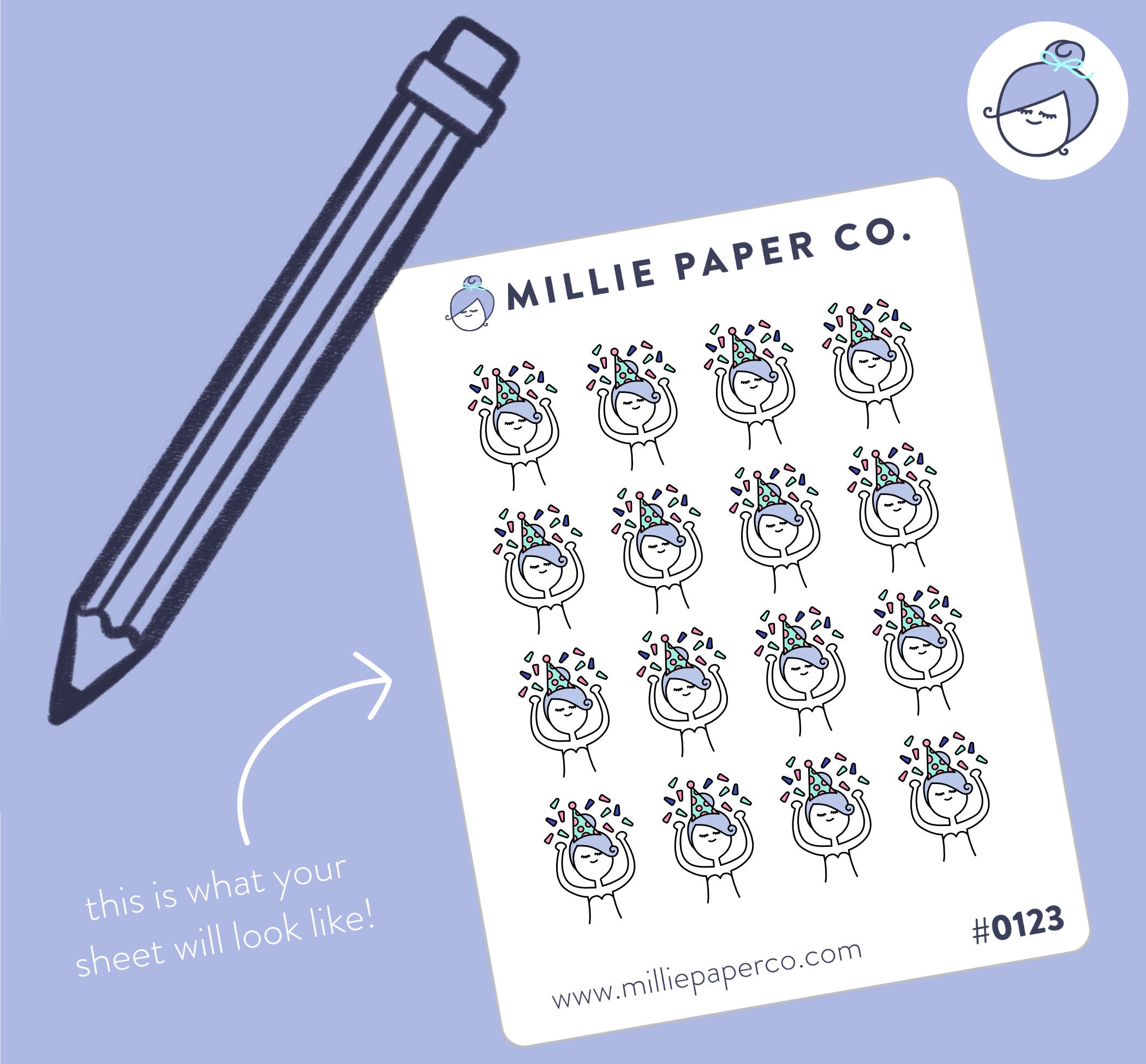 birthday planner sticker sheet etsy