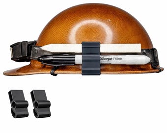 Hard Hat Marker Clip - Soapstone & Pen Holder, Tough Design (2 Pack)