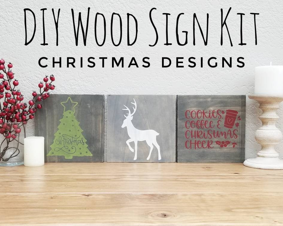 Christmas DIY Wood Sign Craft Kit Select your Design Set Etsy