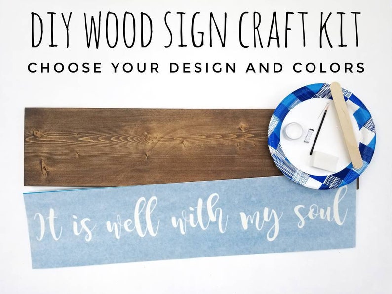 DIY Wood Sign Craft Kit Select your Design Paint Kit Art Etsy