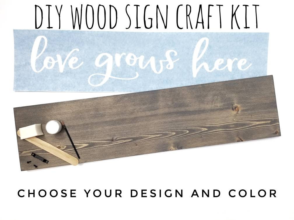 DIY Wood Sign Craft Kit Select your Design Paint Kit Art Etsy