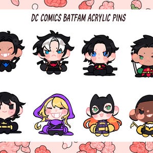DC Comics Batfam Acrylic Pins