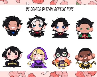 DC Comics Batfam Acrylic Pins