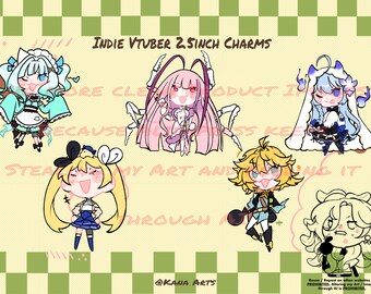 Indie Vtuber Charms  (RETIRING; NOT RESTOCKING)