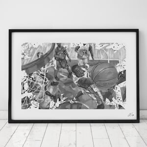 Kobe Bryant Art Print, Affiche de basket-ball en édition limitée, IMPRESSION D’ART NBA, Cadeau pour les amateurs de basket-ball, Los Angeles Lakers Wall Art