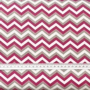 Grey, white and pink herringbone flannel
