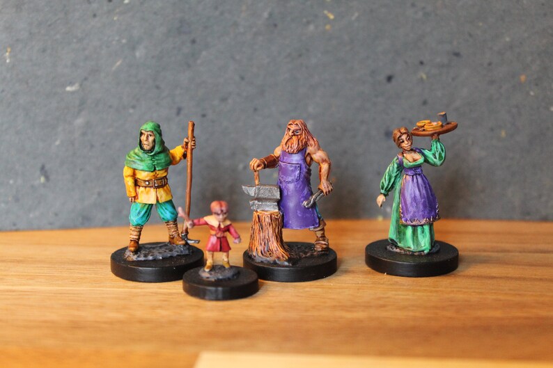 Hand Painted 13 Townsfolk Villagers NPC Dungeons and Dragons | Etsy