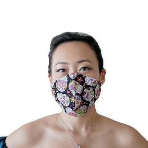 Day of the Dead Mask | Calavera Face Mask | Goth Face Mask | Sugar Skull Mask | Floral Face Mask | Reusable Face Mask | Dia De Los Muertos