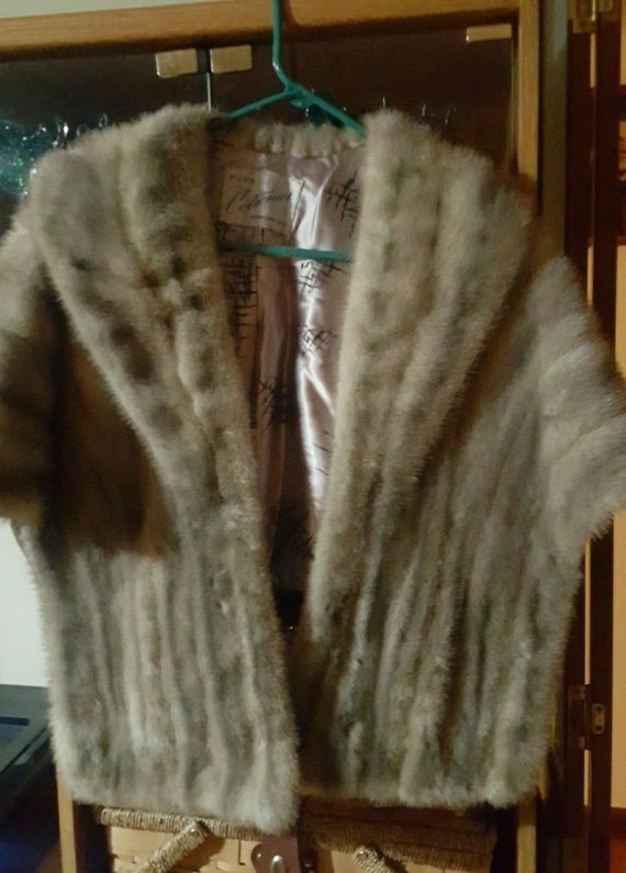 小物 Cerulean Mink Cape stole GORGEOUS Mink Stole, FUR CAPE, Probably Cerulean Blue