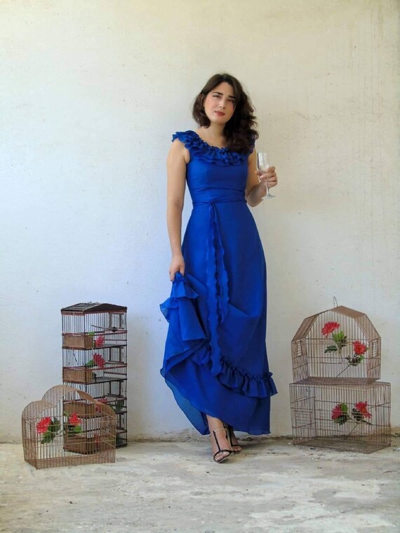 royal blue long dress uk