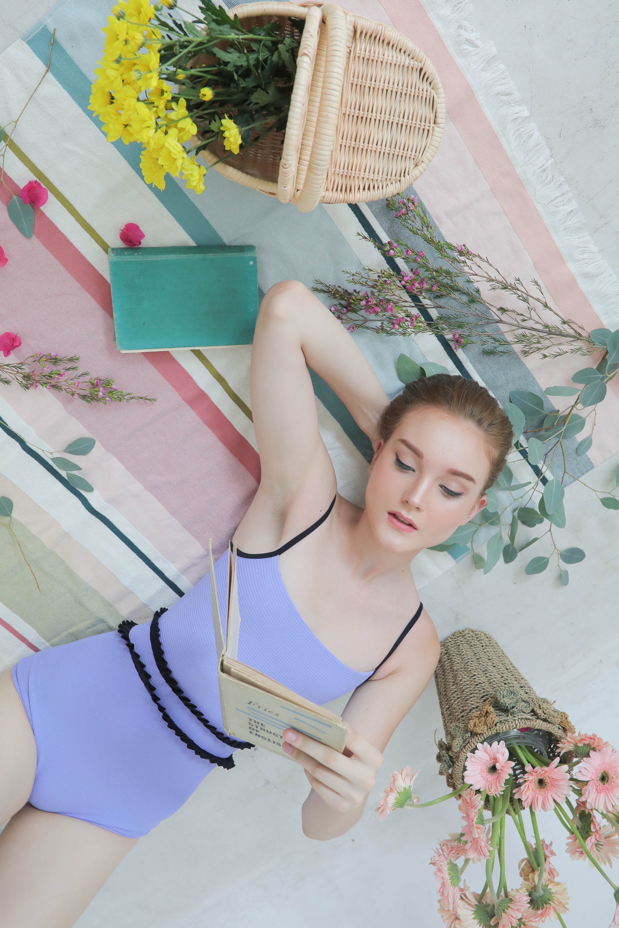 Vintage Inspired One Piece Swimsuit, Ruffle Belt, 1950s Style - Etsy