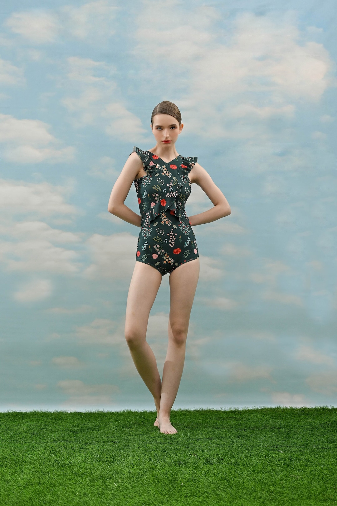 1960s Floral One Piece Swimsuit, Retro Swim Dress - Etsy