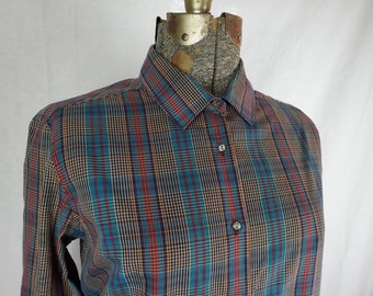 Vintage 1980\u2019s plaid button up women\u2019s size medium