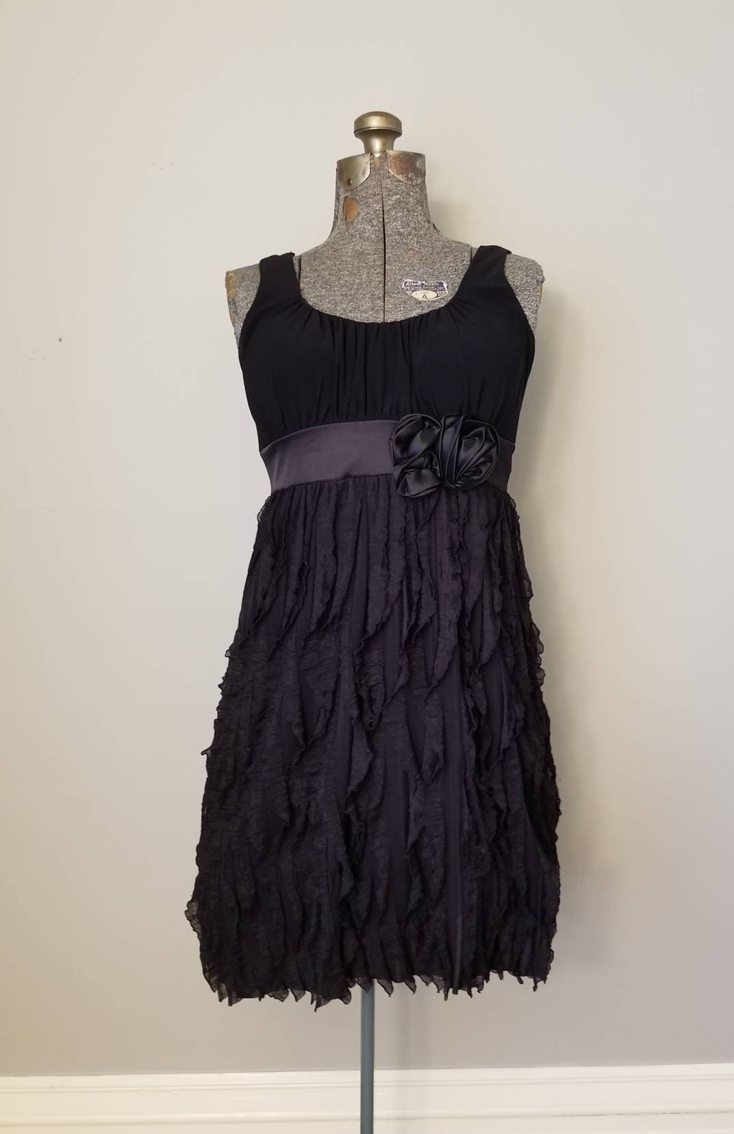 vertical ruffle dress