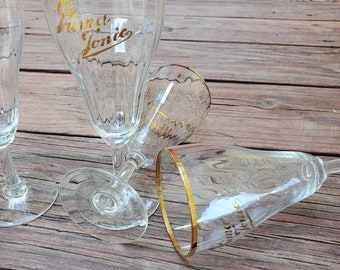 Antique Prima Tonic Optic Wine  Cocktail Glasses Set of 4