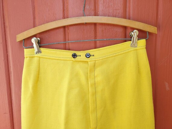 Vintage 60s / 70s Pan Trends Yellow Pantsuit w/ B… - image 5