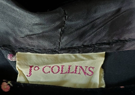 Vintage 60s Jo Collins Black Velvet Sleeveless Sh… - image 9