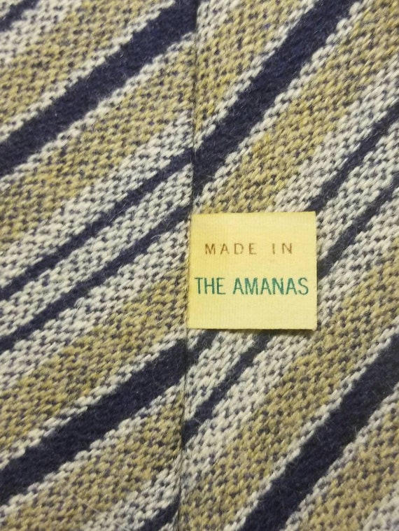 Vintage The Amanas Navy, Tan and Off White Wool T… - image 5