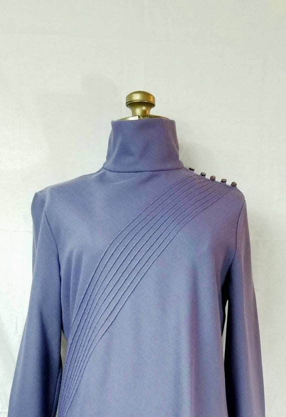 Vintage 70s Butte Periwinkle Long Sleeve Turtlene… - image 1