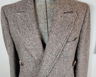 Vintage 70s Men's Wool Tweed Double-Breasted Overcoat / Dress Coat / Morry's - Chicago Northbrook