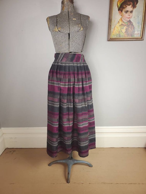 Vintage 80s Diane Von Furstenberg Magenta, Gray &… - image 1