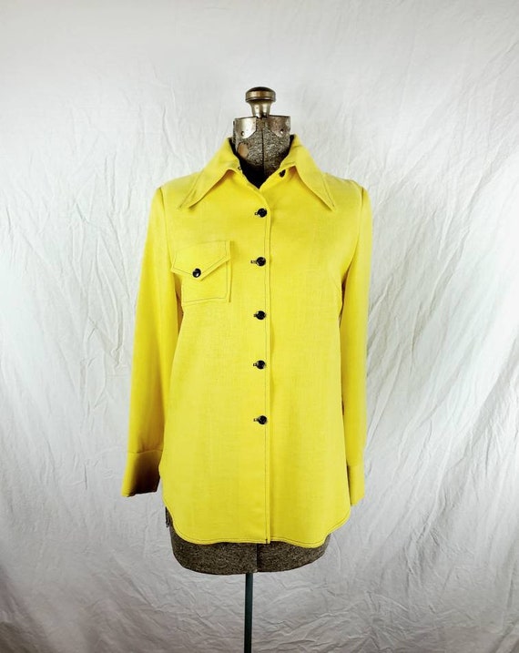 Vintage 60s / 70s Pan Trends Yellow Pantsuit w/ B… - image 2