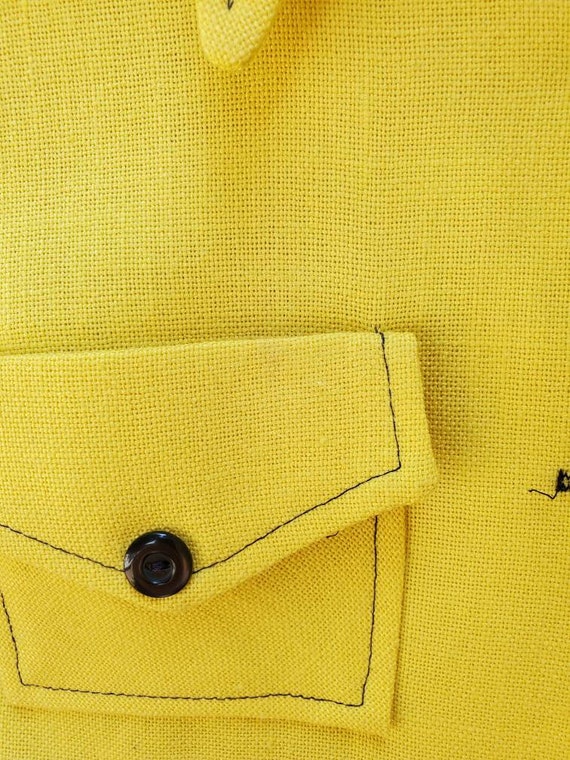 Vintage 60s / 70s Pan Trends Yellow Pantsuit w/ B… - image 4